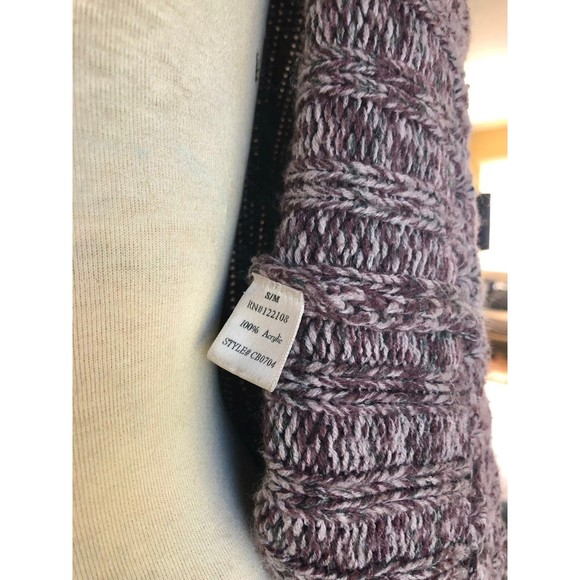 Nina Purple Heathered Angel Winged Sleeve Crocheted Circle Shrug Knit Sweater S - Picture 12 of 12